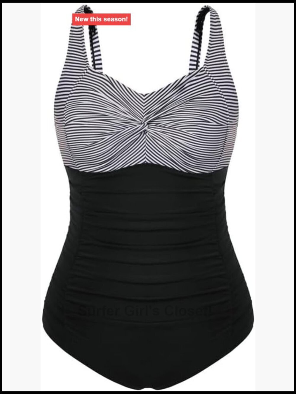 Plus Size One Piece Swimsuit Tummy Control Twist Front Ruched Push Up Bathing